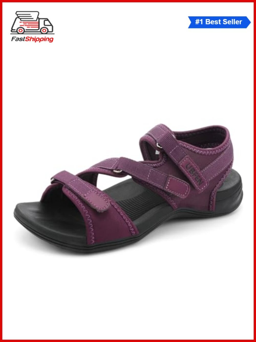 Womens Hiking Water Sport Sandals Arch Support Adjustable Outdoor